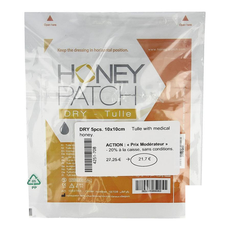 Honeypatch dry genez.honing7g+tulle ster.10x10cm 5