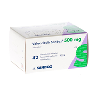 Valaciclovir sandoz 500mg comp pell 42 x 500mg