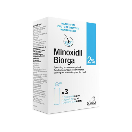 Minoxidil biorga 2% sol cutanee coffret fl 3x60ml