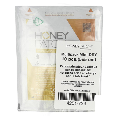Honeypatch mini dry genez.hon. 2,5g+tulle 5x5cm 10