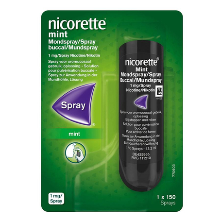 Nicorette mint mondspray 1x150 sprays 1mg/spray