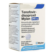Tenofovir disoproxil mylan 245mg comp pell 30