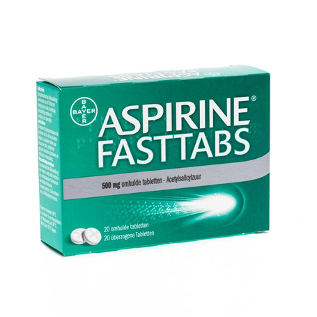 Aspirine fasttabs 500mg comp pell. 20