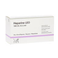Heparine leo 100 ie/ml fl 10x10ml