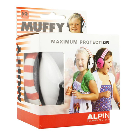 Alpine muffy casque auditif kids blanc/rouge