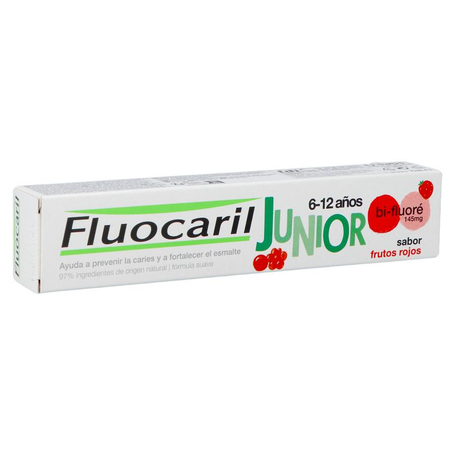 Fluocaril tandpasta junior rood fruit 75ml nf