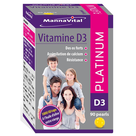 Mannavital vitamine d3 platinum caps 90
