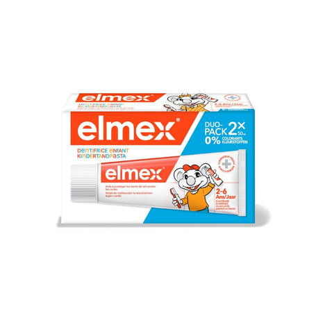 Elmex Dentifrice Enfant 2-6 Ans Protection Caries 2x50ml
