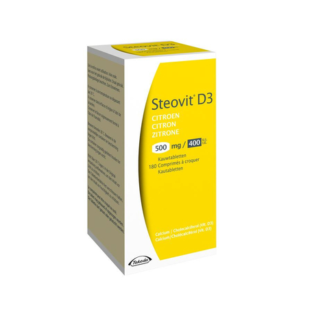 Steovit d3 citroen 500mg/400ie kauwtabl 180 flacon