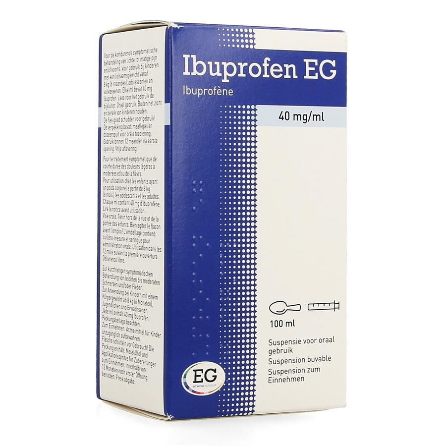 Ibuprofen eg 40 mg/ml susp oraal gebruik 100 ml kopen? | Multipharma.be