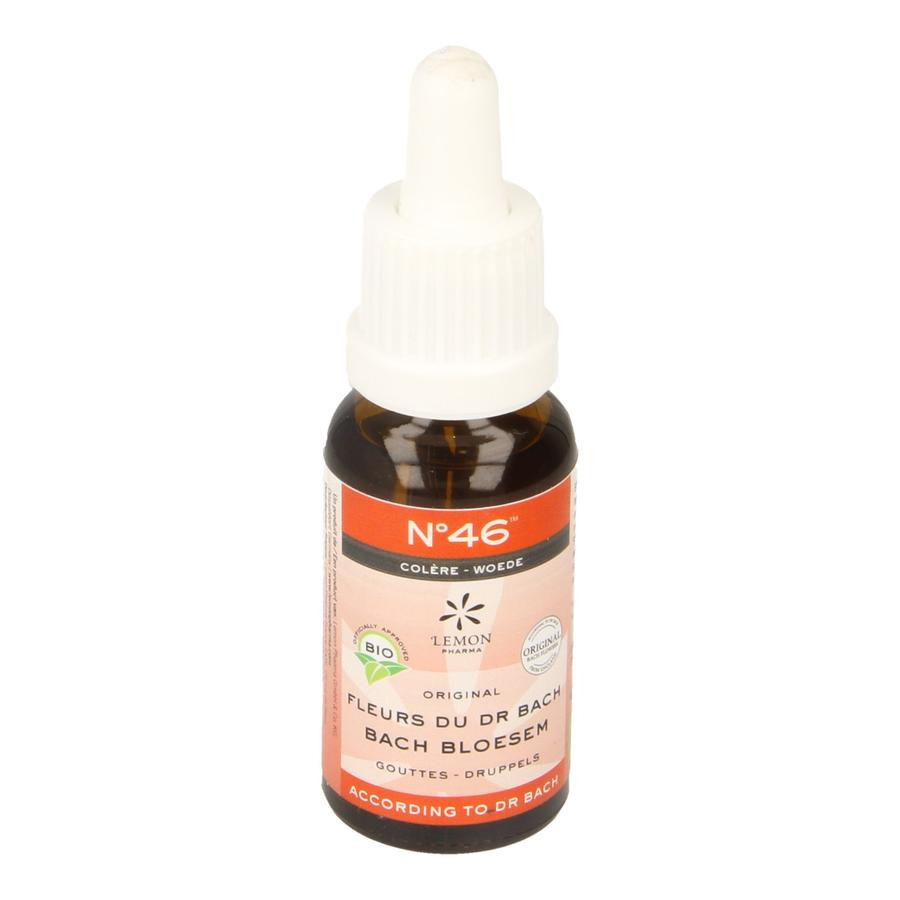 Achetez Fleurs de bach bio n°46 gouttes colère 20ml en ligne ? Multipharma.be