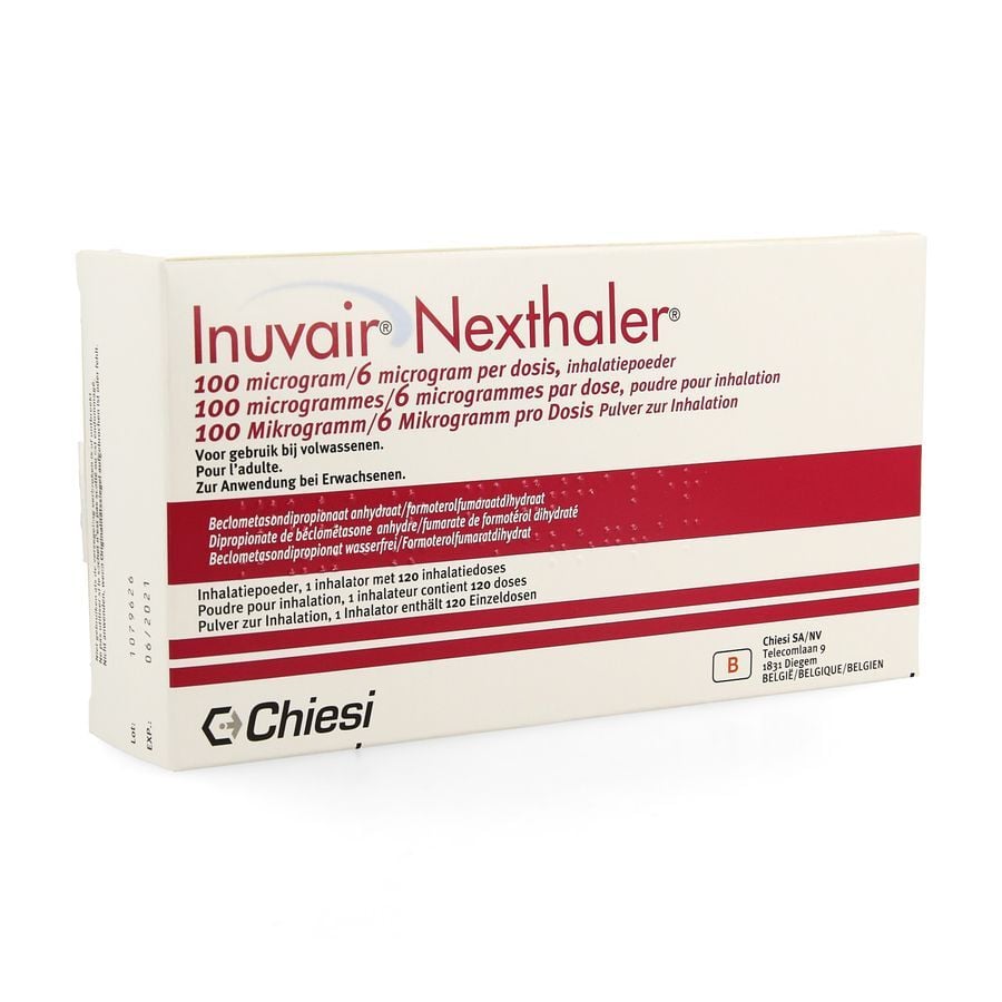 Inuvair Inhalator Achetez Inuvair 100/6mcg nexthaler doses 1x120 en ligne ? | Multipharma.be