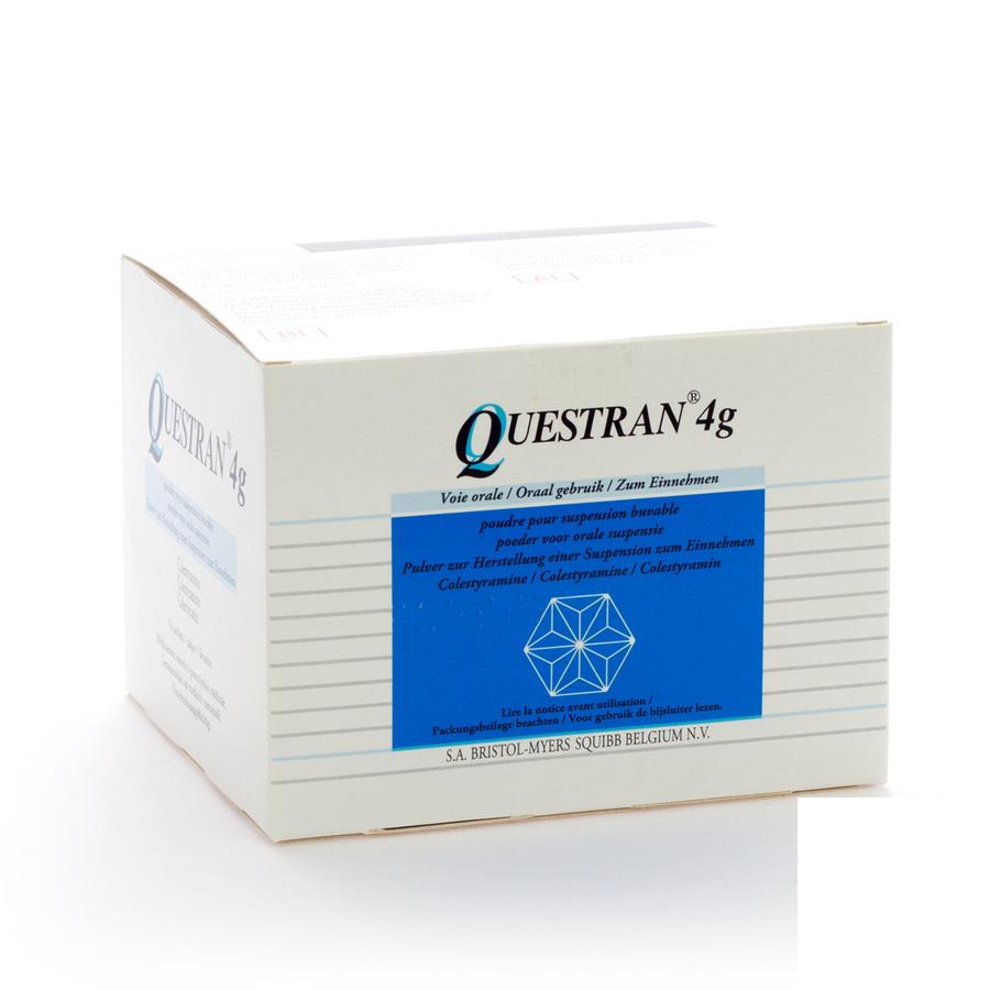 Achetez Questran pulv or sach 50 x 4g en ligne ? Multipharma.be